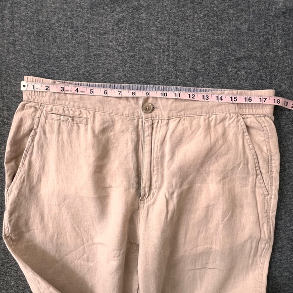 Panama Jack 100% Linen Chino Pants Sz L Khaki Lightweight Straight Leg Vaca - Picture 6 of 9